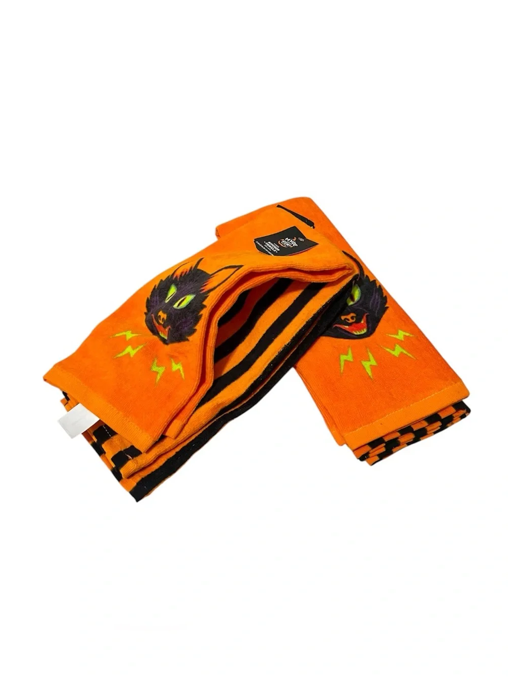 Hyde and EEK! 2 Pack Halloween Black Cat Kitchen Towels - Set of 2 Packs